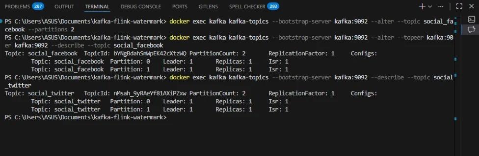 Terminal output altering social_facebook and social_twitter to two partitions